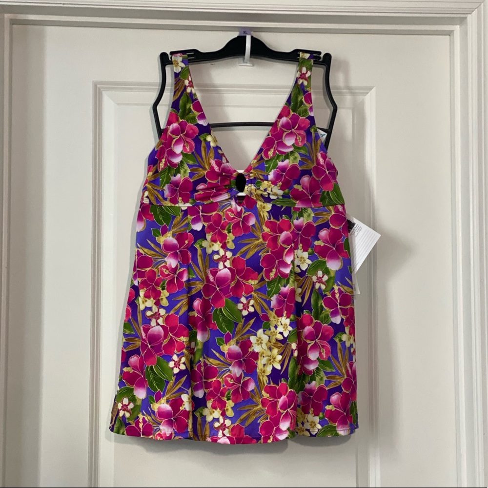 NWT A Shore Fit! Floral one- piece swimsuit SZ 10